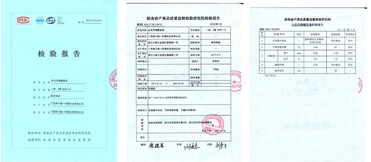 白色丙烯酸面漆檢測報告