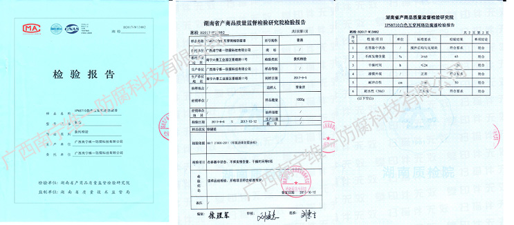 IPN8710白色互穿網(wǎng)絡(luò)防腐漆檢測報告